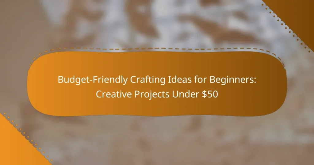 Budget-Friendly Crafting Ideas for Beginners: Creative Projects Under $50