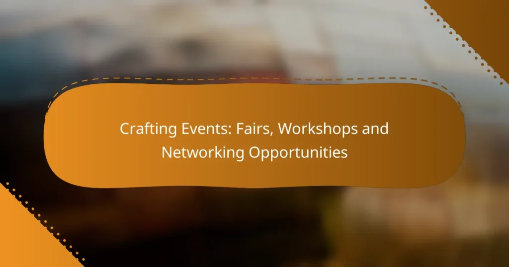 Crafting Events: Fairs, Workshops and Networking Opportunities