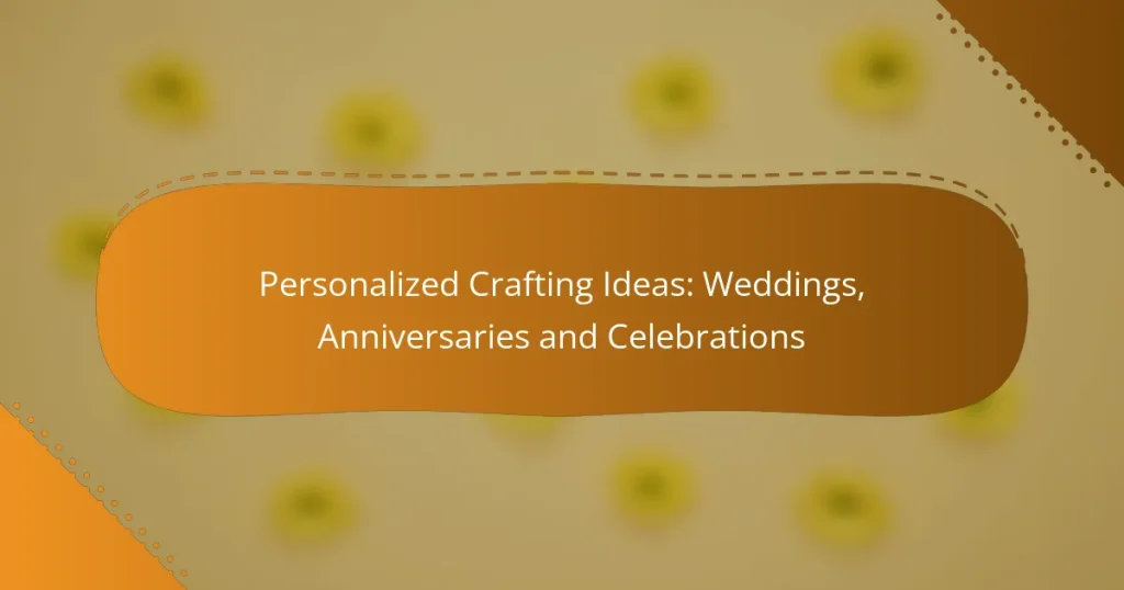 Personalized Crafting Ideas: Weddings, Anniversaries and Celebrations