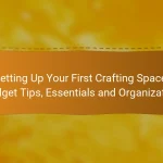 Setting Up Your First Crafting Space: Budget Tips, Essentials and Organization