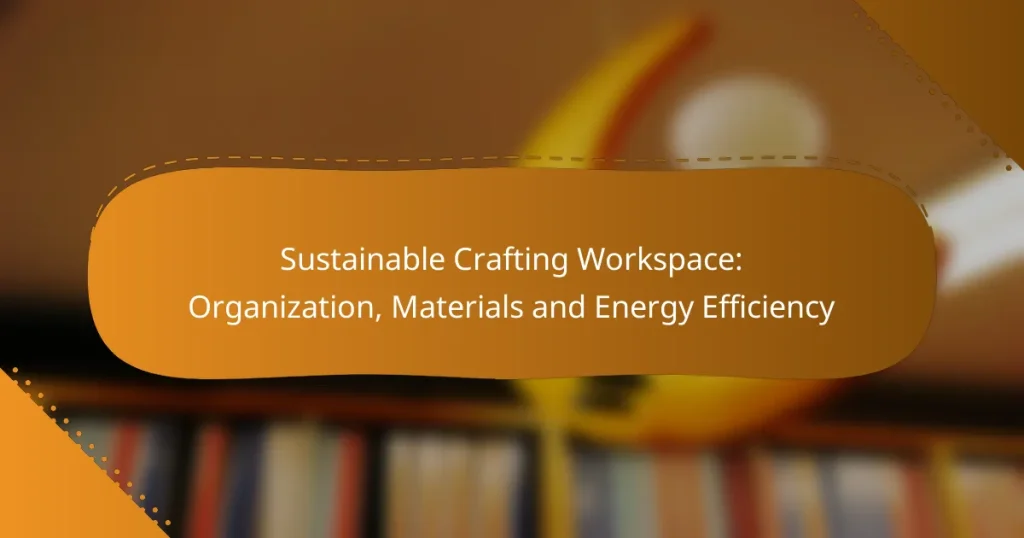 Sustainable Crafting Workspace: Organization, Materials and Energy Efficiency